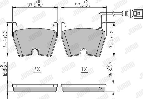 Jurid 573809J - Комплект спирачно феродо, дискови спирачки vvparts.bg