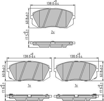 Jurid 573814J - Комплект спирачно феродо, дискови спирачки vvparts.bg