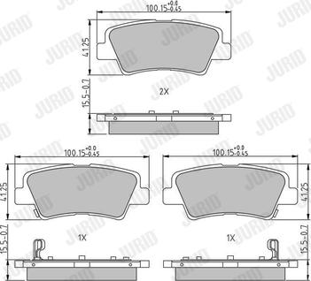 Jurid 573816J - Комплект спирачно феродо, дискови спирачки vvparts.bg