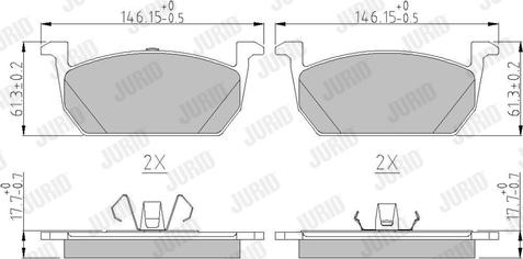 Jurid 573833J - Комплект спирачно феродо, дискови спирачки vvparts.bg