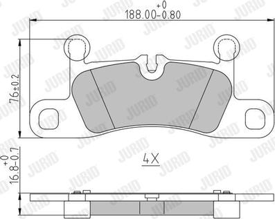 Jurid 573395J - Комплект спирачно феродо, дискови спирачки vvparts.bg