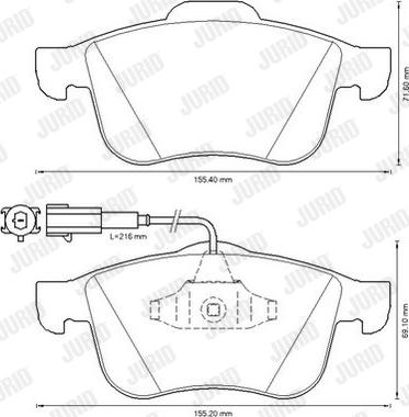 Jurid 573350JC - Комплект спирачно феродо, дискови спирачки vvparts.bg