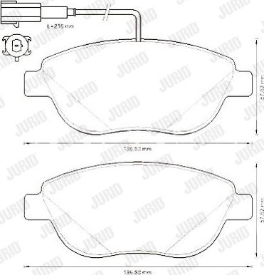 Jurid 573306J - Комплект спирачно феродо, дискови спирачки vvparts.bg