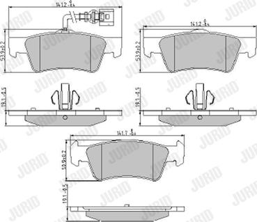 Jurid 573303J - Комплект спирачно феродо, дискови спирачки vvparts.bg