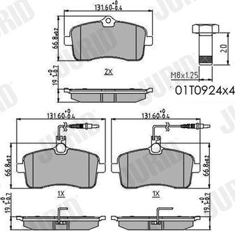 Jurid 573382J - Комплект спирачно феродо, дискови спирачки vvparts.bg