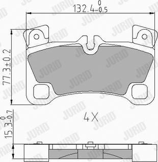 Jurid 573339J - Комплект спирачно феродо, дискови спирачки vvparts.bg