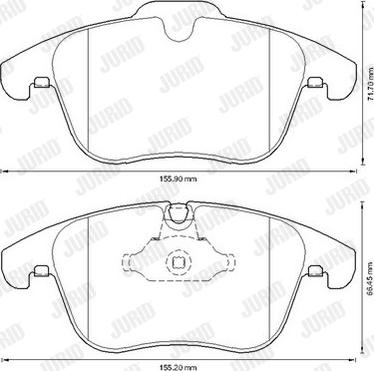 Jurid 573336JC - Комплект спирачно феродо, дискови спирачки vvparts.bg