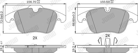 Jurid 573336J - Комплект спирачно феродо, дискови спирачки vvparts.bg