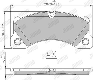 Jurid 573329J - Комплект спирачно феродо, дискови спирачки vvparts.bg