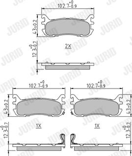 Jurid 573373J - Комплект спирачно феродо, дискови спирачки vvparts.bg