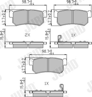 Jurid 573377J - Комплект спирачно феродо, дискови спирачки vvparts.bg