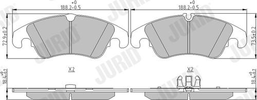 Jurid 573247J - Комплект спирачно феродо, дискови спирачки vvparts.bg