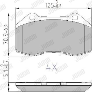 Jurid 573253J - Комплект спирачно феродо, дискови спирачки vvparts.bg