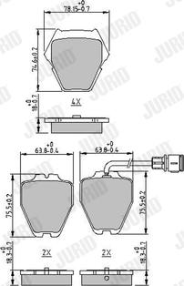 Jurid 573208J - Комплект спирачно феродо, дискови спирачки vvparts.bg