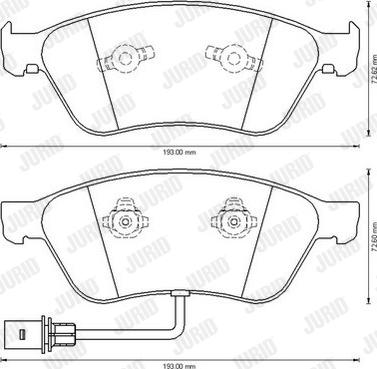 Jurid 573207J - Комплект спирачно феродо, дискови спирачки vvparts.bg