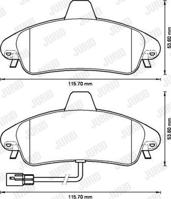 Jurid 573214J - Комплект спирачно феродо, дискови спирачки vvparts.bg