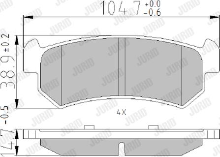 Jurid 573216J - Комплект спирачно феродо, дискови спирачки vvparts.bg