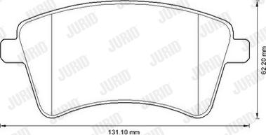 Jurid 573284J - Комплект спирачно феродо, дискови спирачки vvparts.bg