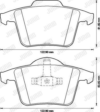 Jurid 573236J - Комплект спирачно феродо, дискови спирачки vvparts.bg