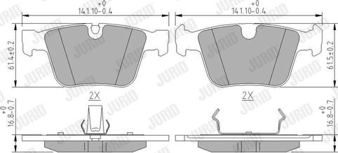 Jurid 573232J - Комплект спирачно феродо, дискови спирачки vvparts.bg