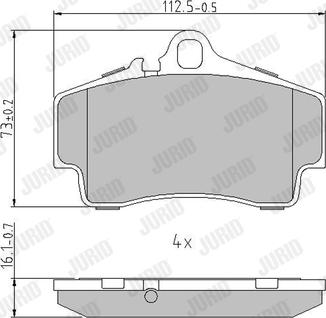 Jurid 573229J - Комплект спирачно феродо, дискови спирачки vvparts.bg