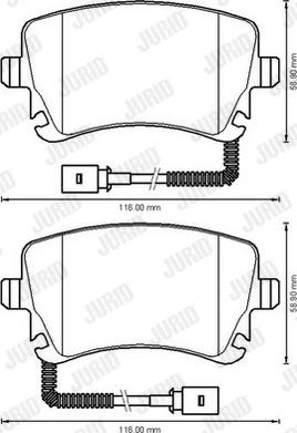 Jurid 573225J - Комплект спирачно феродо, дискови спирачки vvparts.bg