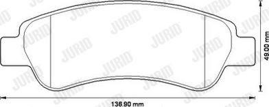 Jurid 573274J - Комплект спирачно феродо, дискови спирачки vvparts.bg