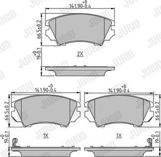 Jurid 573270J - Комплект спирачно феродо, дискови спирачки vvparts.bg