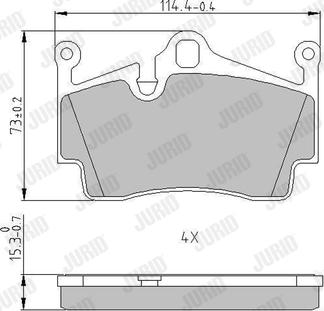 Jurid 573769J - Комплект спирачно феродо, дискови спирачки vvparts.bg