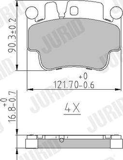 Jurid 573725J - Комплект спирачно феродо, дискови спирачки vvparts.bg