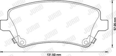 Jurid 572491J - Комплект спирачно феродо, дискови спирачки vvparts.bg