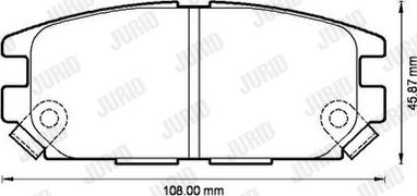 Jurid 572493J - Комплект спирачно феродо, дискови спирачки vvparts.bg