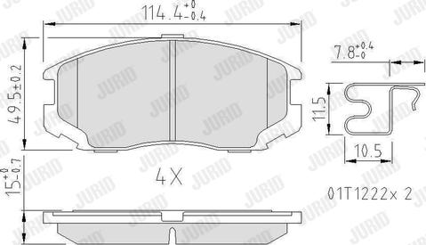 Jurid 572441J - Комплект спирачно феродо, дискови спирачки vvparts.bg