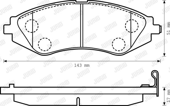 Jurid 572408J - Комплект спирачно феродо, дискови спирачки vvparts.bg