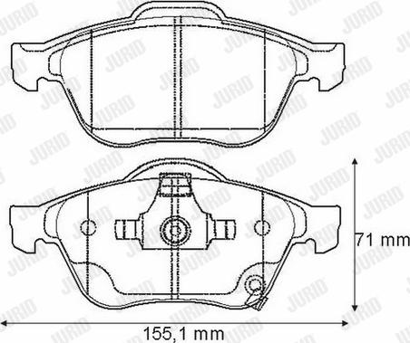 Jurid 572481J - Комплект спирачно феродо, дискови спирачки vvparts.bg