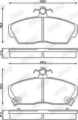 Jurid 572430J - Комплект спирачно феродо, дискови спирачки vvparts.bg