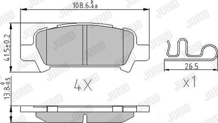 Jurid 572424J - Комплект спирачно феродо, дискови спирачки vvparts.bg