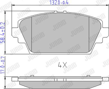 Jurid 572428J - Комплект спирачно феродо, дискови спирачки vvparts.bg