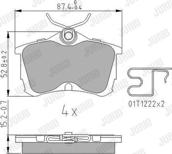 Jurid 572478J - Комплект спирачно феродо, дискови спирачки vvparts.bg