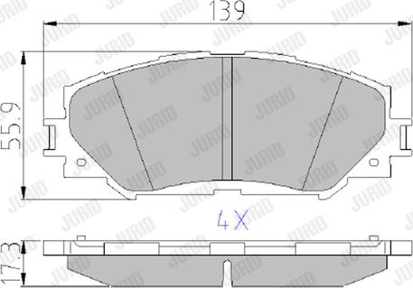 Jurid 572598J - Комплект спирачно феродо, дискови спирачки vvparts.bg