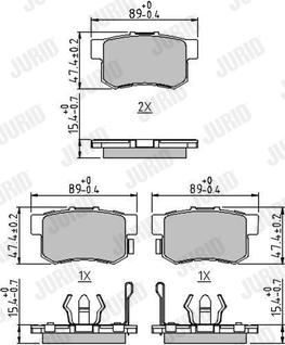 Jurid 572544J - Комплект спирачно феродо, дискови спирачки vvparts.bg