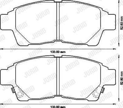 Jurid 572543J - Комплект спирачно феродо, дискови спирачки vvparts.bg