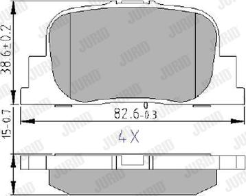 Jurid 572559J - Комплект спирачно феродо, дискови спирачки vvparts.bg