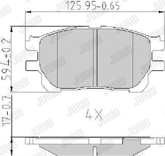 Jurid 572554J - Комплект спирачно феродо, дискови спирачки vvparts.bg