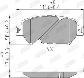 Jurid 572553J - Комплект спирачно феродо, дискови спирачки vvparts.bg