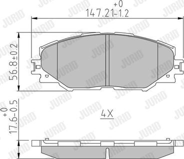 Jurid 572569J - Комплект спирачно феродо, дискови спирачки vvparts.bg