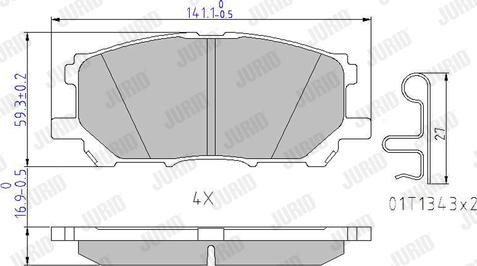 Jurid 572562J - Комплект спирачно феродо, дискови спирачки vvparts.bg