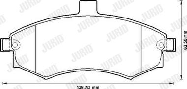 Jurid 572513J - Комплект спирачно феродо, дискови спирачки vvparts.bg