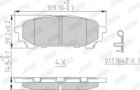 Jurid 572529J - Комплект спирачно феродо, дискови спирачки vvparts.bg