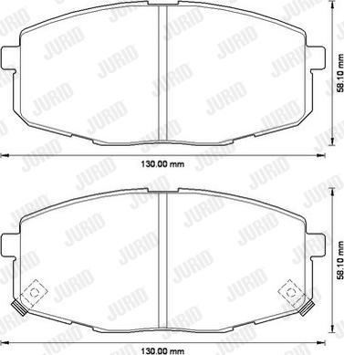 Jurid 572577JC - Комплект спирачно феродо, дискови спирачки vvparts.bg